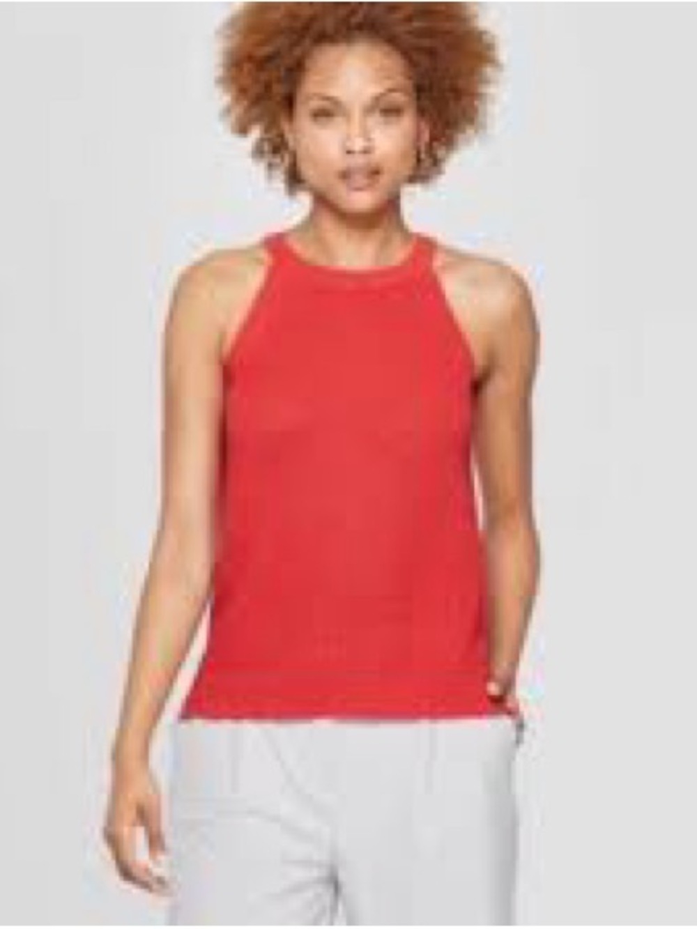 Prologue Red Halter Neck Tank Top - Women